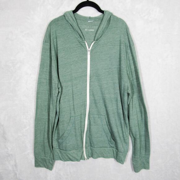 Wildfang Hoodie XXL Green Graphic Sweatshirt Full Zip “I Really Care. Don’T U?” - Picture 1 of 8